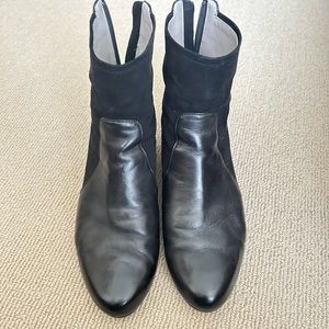 Aquatalia Leather & Suede Ankle Boots - Black